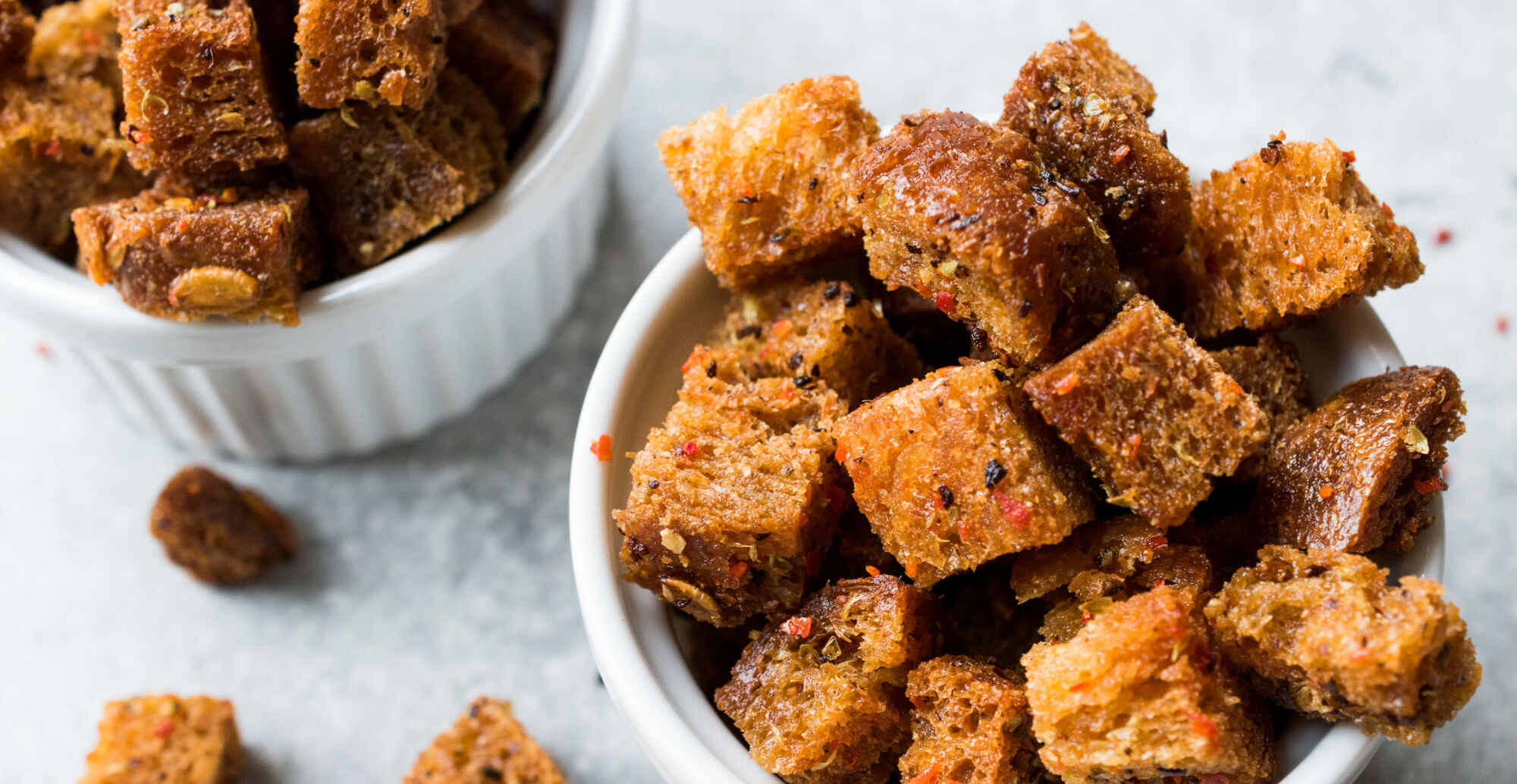 Aus altem Brot mach neues: Croutons!